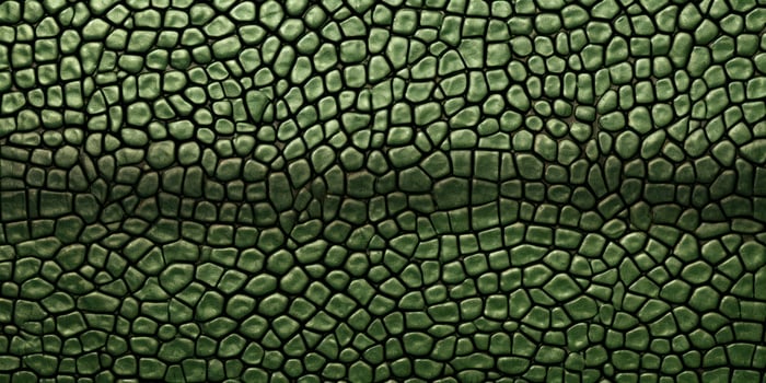 AI Generated Close-up Snake Skin Pattern. Tropical Lizard, Reptile Natural Green Textured Background. Generative AI photo