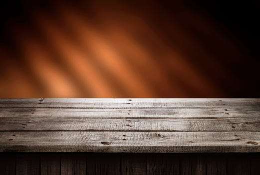 Dark wooden table, perspective background for product present photo