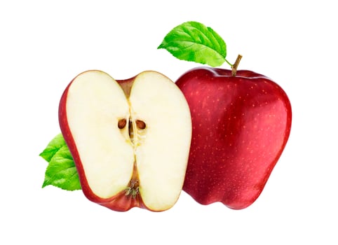 Red apple isolated on white background with clipping path photo