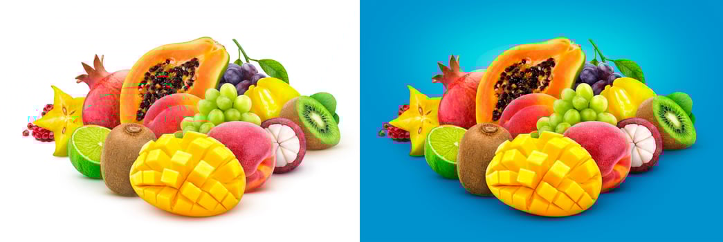 Heap of fresh exotic fruits photo