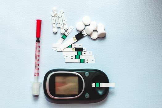 A gadget for measuring blood sugar for diabetics. photo
