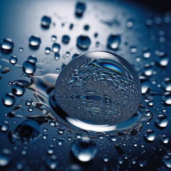 AI Generated Drop of water. Water droplet on black background photo