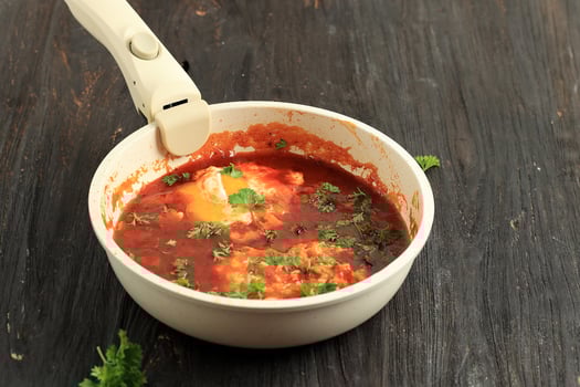 Shakshuka in a Frying Pan. photo