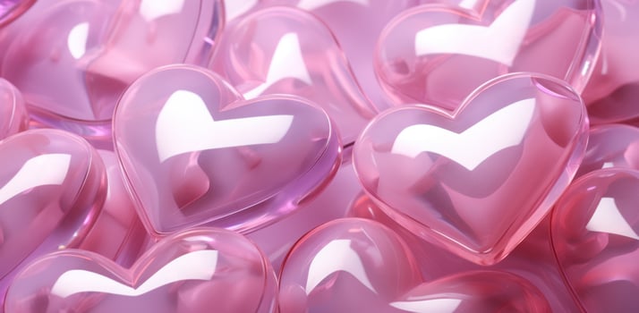 AI generated many pink hearts in a pink pattern on a pink background photo