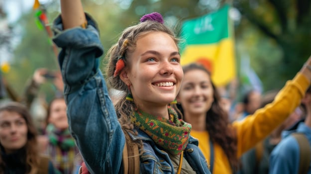 AI generated Eco-Pioneers - Empowered Women Spearheading Green Campaigns photo