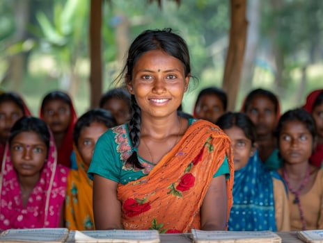 AI generated Educational Empowerment   Womens Hopeful Impact in Rural Areas photo