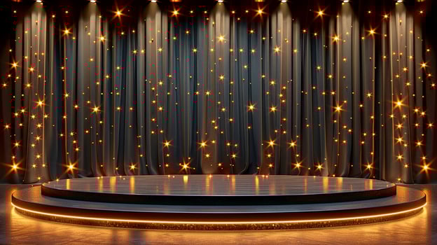 Stage with lights and stage background photo