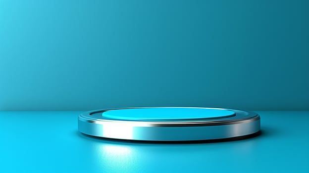 A blue button on a blue background photo