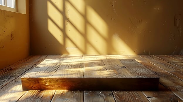 An empty room with sunlight shining through the window photo