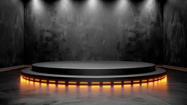 An empty stage with a spotlight on it photo