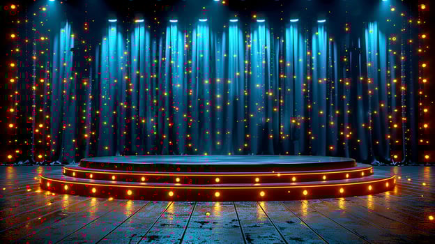 Stage with lights and stage background photo