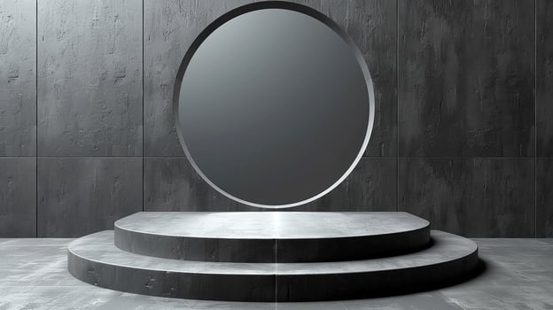 A mirror in front of a concrete wall photo