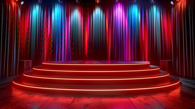 Stage with a stage and a spotlight photo