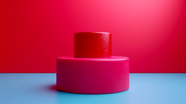 A red and pink cake photo