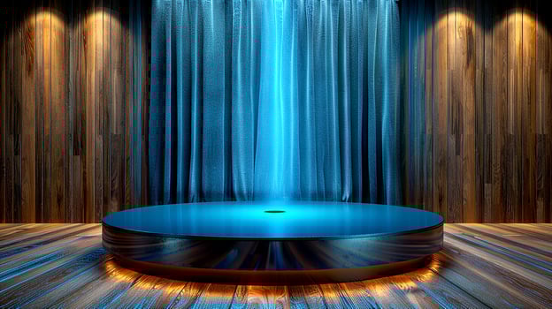 AI generated a circular shower with a blue light photo