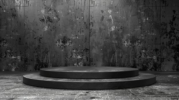 AI generated 3d illustration empty podium with abstact background very realistic front view mock up photo