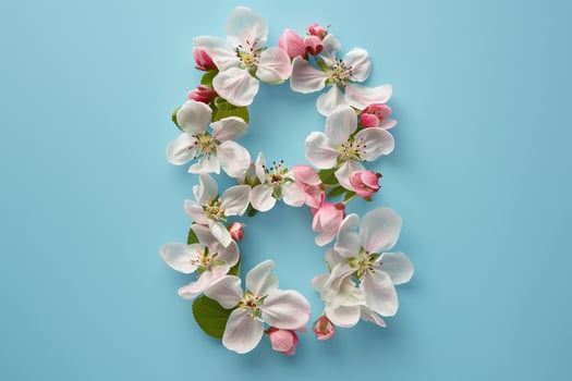 AI generated Apple Blossoms Arranged in a Circular Pattern with AI generated. photo