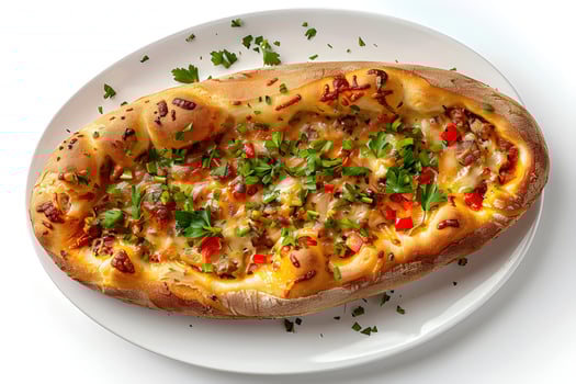 AI generated Pide isolated on white background photo