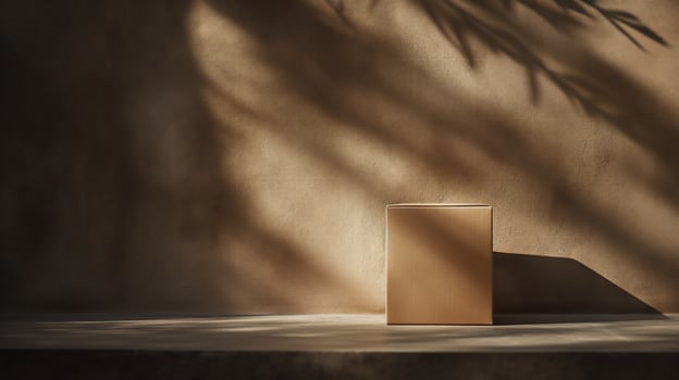 AI generated Ai generated. paper box stand mock up for product. Display empty packaging. photo