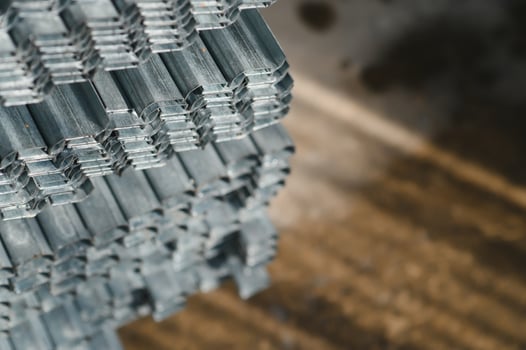 stack of square steel pipes for construction supplies.thailand photo