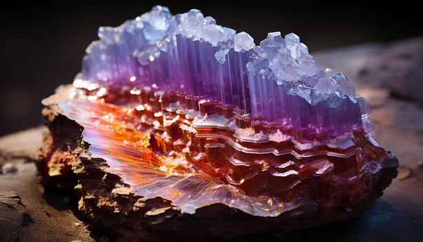 AI generated Gemstone collection vibrant, precious, multi colored, transparent, shiny, beautiful nature art generated by AI photo