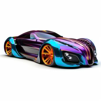 AI generated full length car on a white background photo
