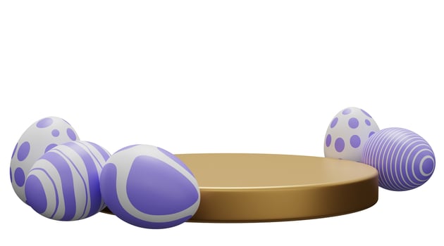 easter egg podium pedestal. 3d render illustration isolated on white background photo