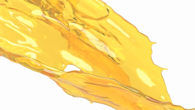 The Gold oil splash for spa or health concept 3d rendering. photo