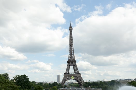 Paris France - 02 June 2018 View of the Eiffel Tower from Place de Trocadero. The Eiffel Tower was constructed from 1887-1889 as the entrance to the 1889 World photo