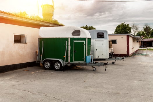 Special built trailer for transporting animals such as camels and horses photo
