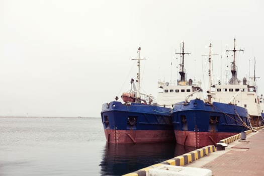 two ship in sea port photo