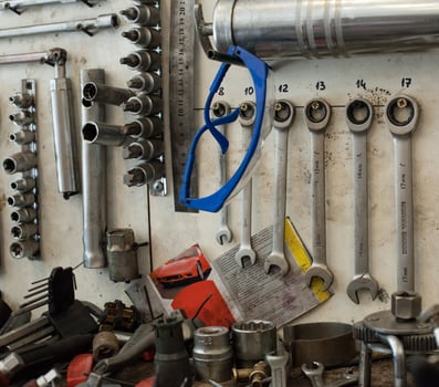 many dirty tools on dashboard photo