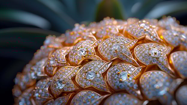 AI generated An artistic interpretation of a pineapple made entirely from diamonds photo