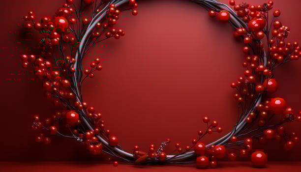 AI generated Winter celebration abstract tree, nature backdrop, shiny design, gift branch generated by AI photo