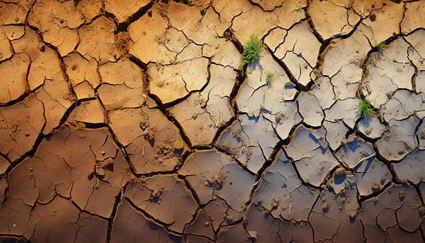 AI generated Damaged, eroded land in arid climate nature abstract, broken design generated by AI photo