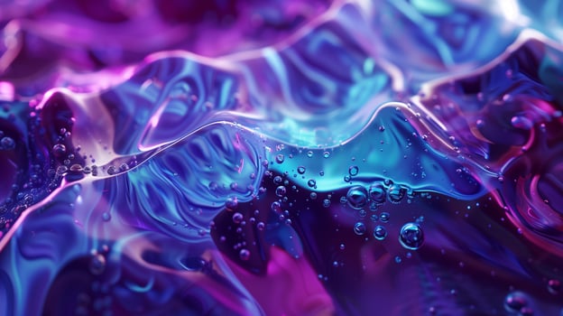 AI generated A blue and purple bubble liquid. Colorful biomorphic forms. Abstract background, texture. Generated by artificial intelligence. photo