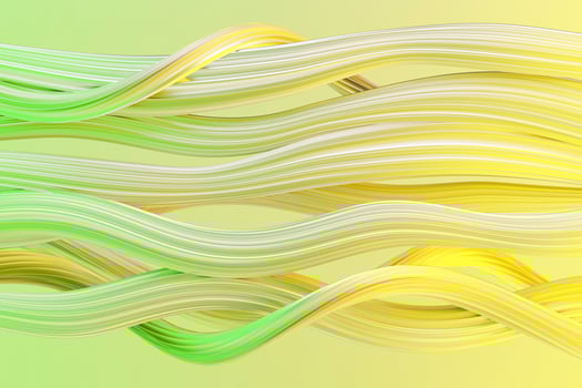 Yellow and Green Background With Wavy Lines. 3d rendering photo