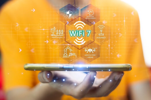 concept technology wifi 7 connect to the internet world with new technology photo