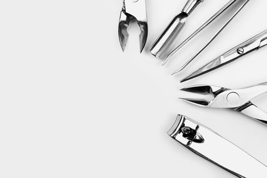 manicure tools on white photo