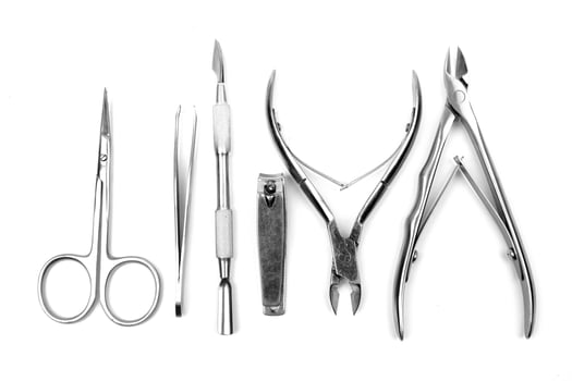 Tools manicure on white photo