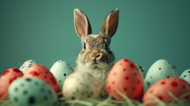 AI generated A charming and imaginative photo featuring Easter eggs