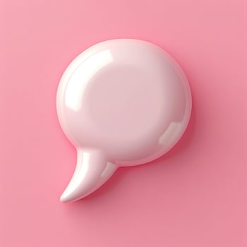 AI generated white plastic soft speech bubble against pink background photo