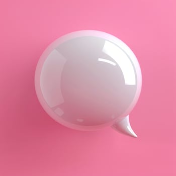 AI generated white plastic soft speech bubble against pink background photo