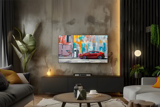 AI generated Interior room Bright and airy with a picture frame, a work of art photo