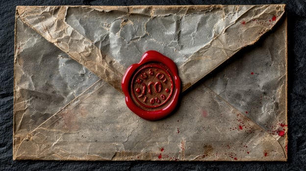 AI generated Nostalgic Charm, Vintage Envelope Sealed with Wax photo