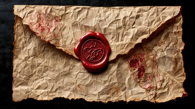 AI generated Nostalgic Charm, Vintage Envelope Sealed with Wax photo