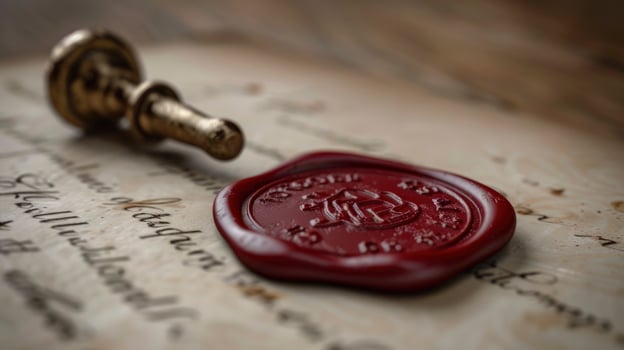 AI generated Nostalgic Charm, Vintage Envelope Sealed with Wax photo