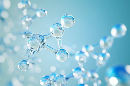 AI generated Molecular structure.  Abstract background with molecules. photo