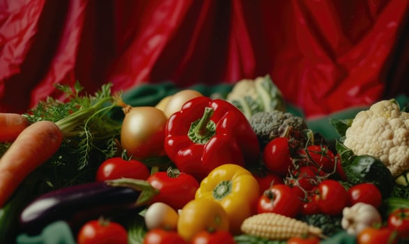 AI generated Fresh vegetables on the table. Selective focus. Food background. photo