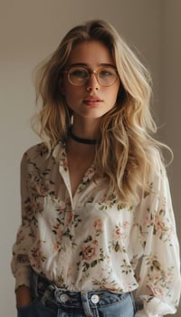 AI generated birchfashion blogger who loves a good print photo